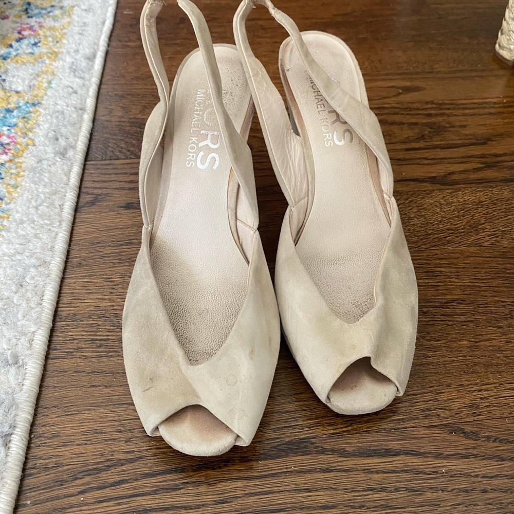 Kors by Michael Kors Suede Slingback Wedge